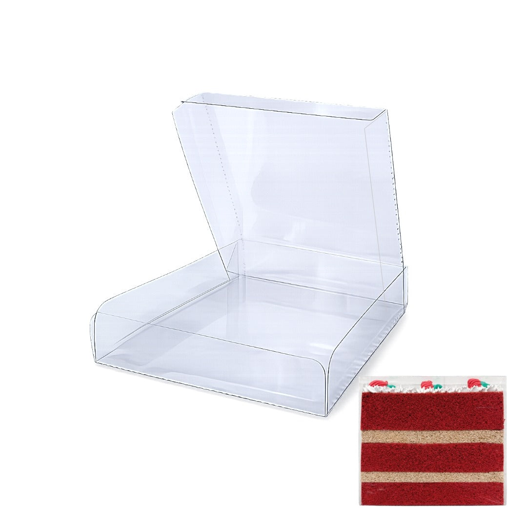 Transparent Acetate Packaging for Sliced Cake – Pack of 10 Units