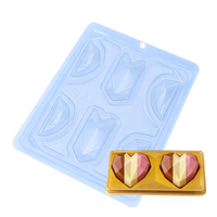 Thumbnail for Sliced Hearts 200g (Shell) 3-Part Chocolate Mold (BWB)
