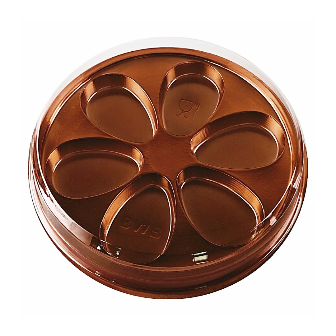 6 Cavities Clear/Caramel Easter Egg Candy Case w/ Lid (10 count) BWB