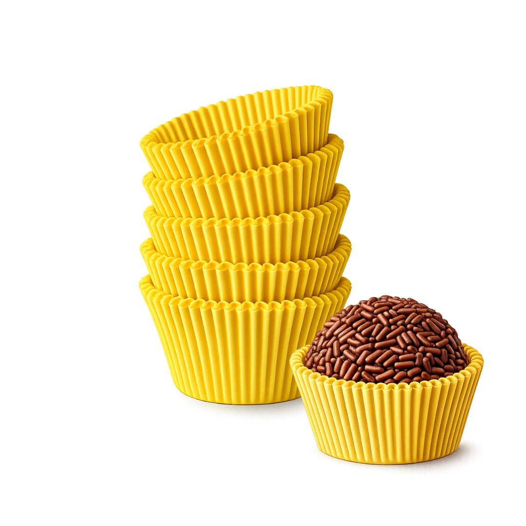 Premium Greaseproof Paper Candy Cups for Brigadeiros – YELLOW