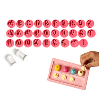 Thumbnail for Mini Fondant & Brigadeiro Embosser Stamp Set | 2cm Fancy Letters