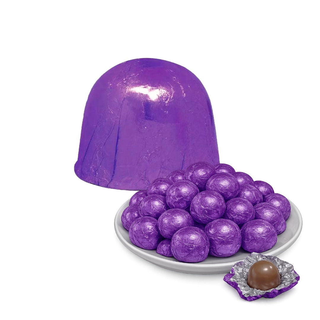ROXO - Papel Alumínio para Embrulho de Trufas e Doces 300 Unidades - 160mm x 156mm