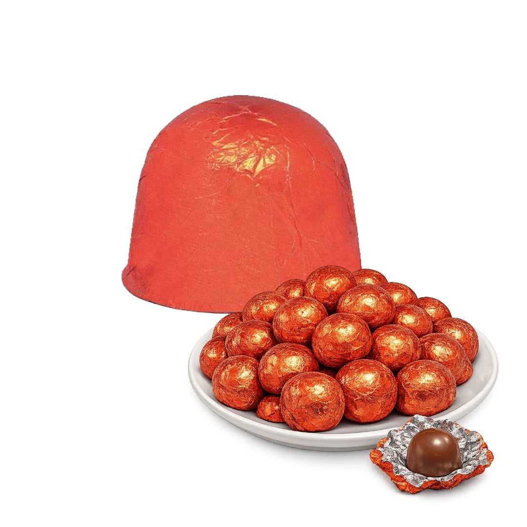 ORANGE - Aluminum Wrapping For Truffles and Candies 300 Count - 160mm x 156mm