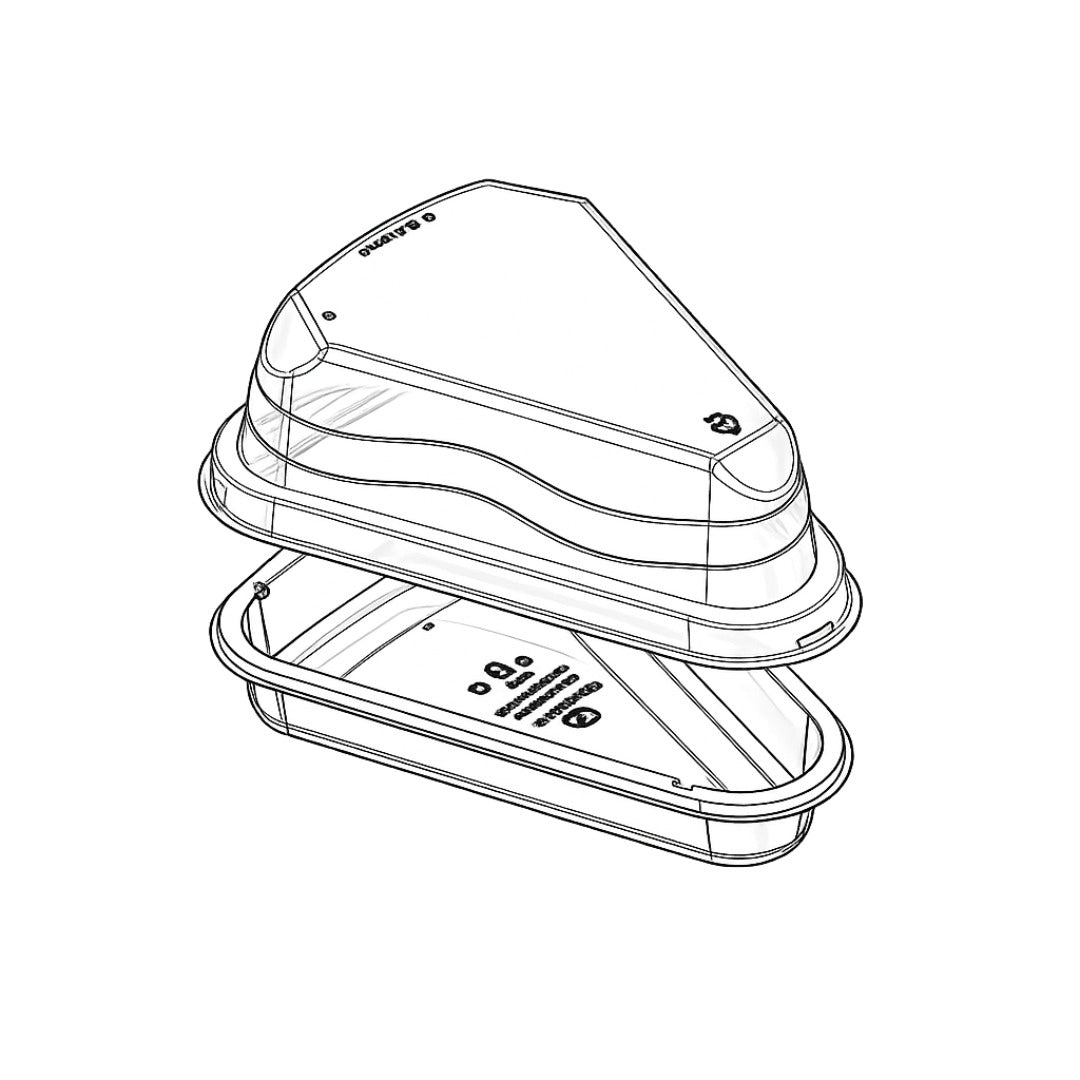Cake Slice Container with Separate Lid – 18.6 oz (550 ml) – Pack of 10