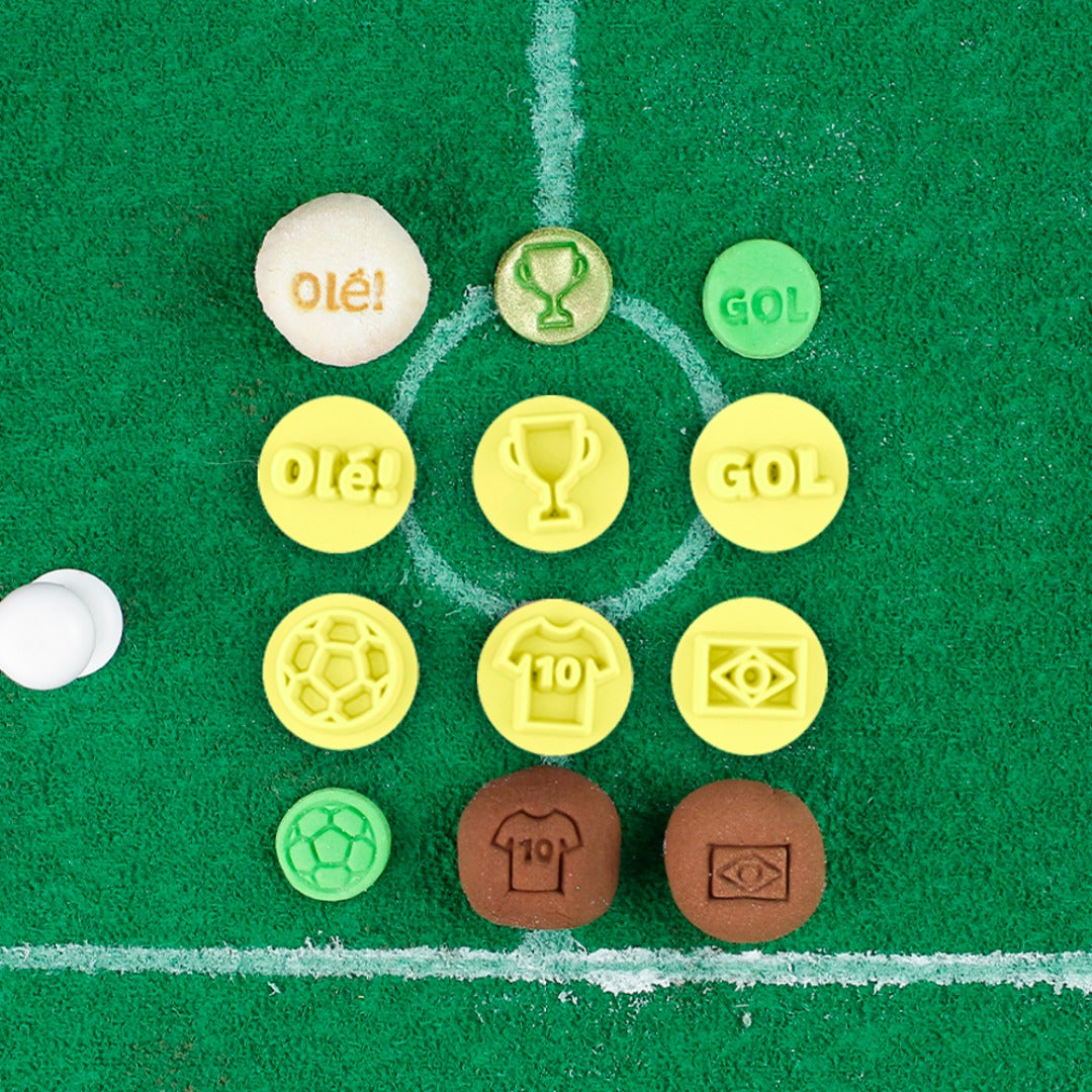 Soccer Theme Embossing Candy Stamp Set (BlueStar 7 pieces)