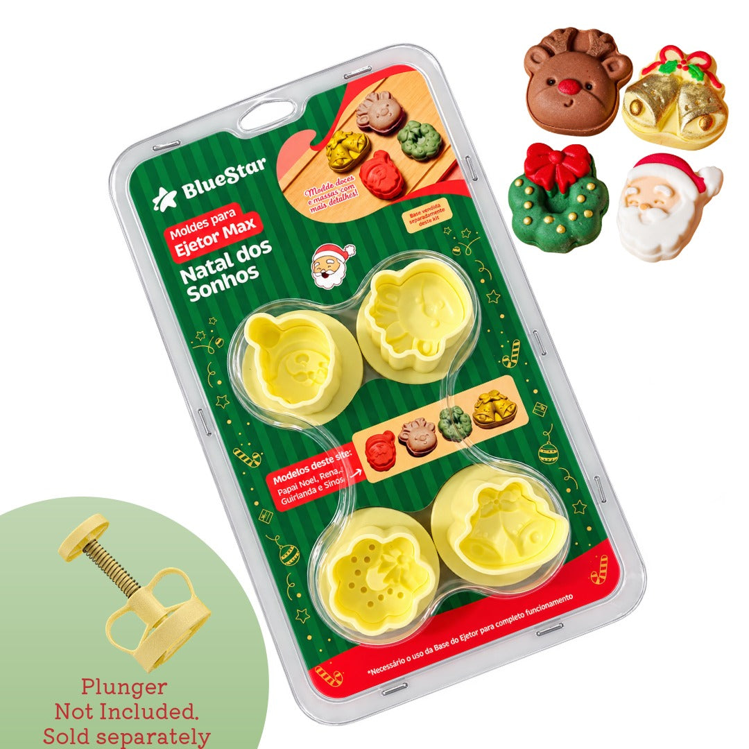 Juego de moldes para brigadeiro Christmas Dreams – 4 diseños festivos.