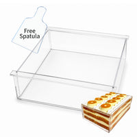 Thumbnail for Square Acrylic Cake Display Mold with Free Spatula – 30 × 30 × 10 cm (11.81 × 11.81 × 3.94 in)
