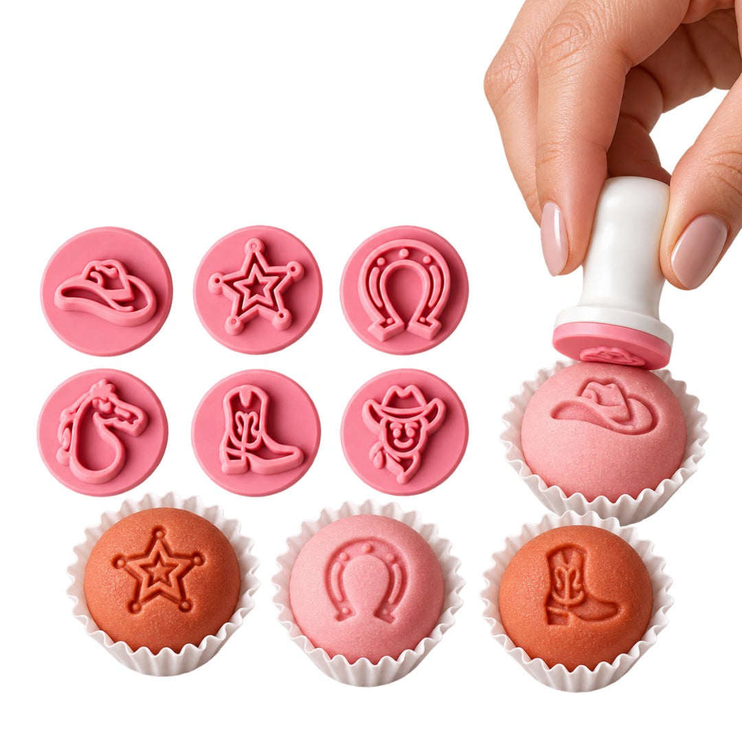 Mini Set de Sellos para Fondant y Brigadeiro – Vaqueros | 2 cm (0,79 pulg)
