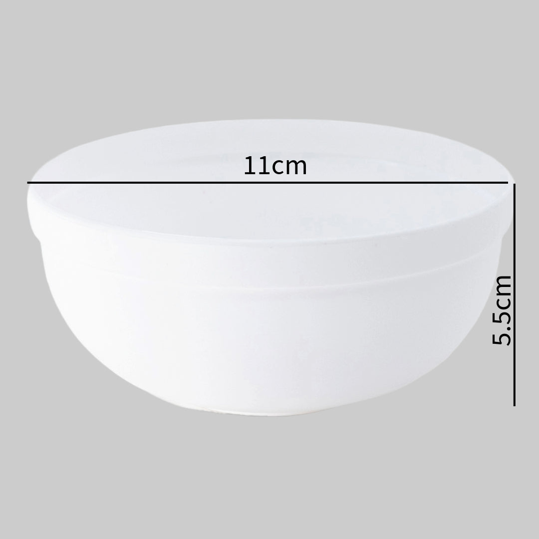 Plastic Mini Bowl 270ml Capacity (5-Pack) White