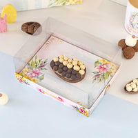 Thumbnail for Box for Half Stuffed Easter Eggs With Clear Lid. (Adjustable for 150g to 500g shells) AFETO Line - 10 Pack