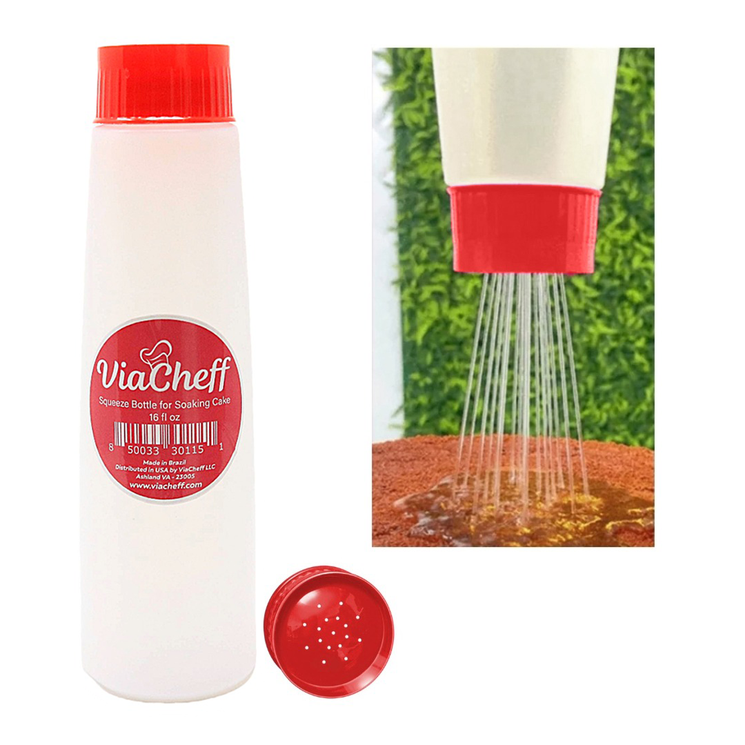 Plastic Bottle for Soaking Cake (16 fl oz) Red Lid