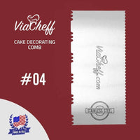 Thumbnail for 2-Sided Stainless Steel  Cake Decorating Comb #4 (4