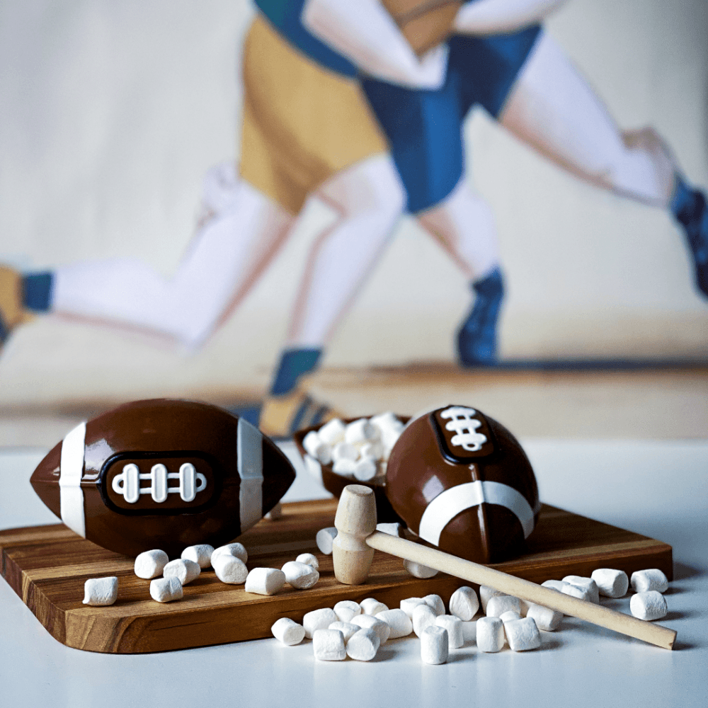 Medium Football 3-Part Chocolate Mold (BWB) - ViaCheff.com