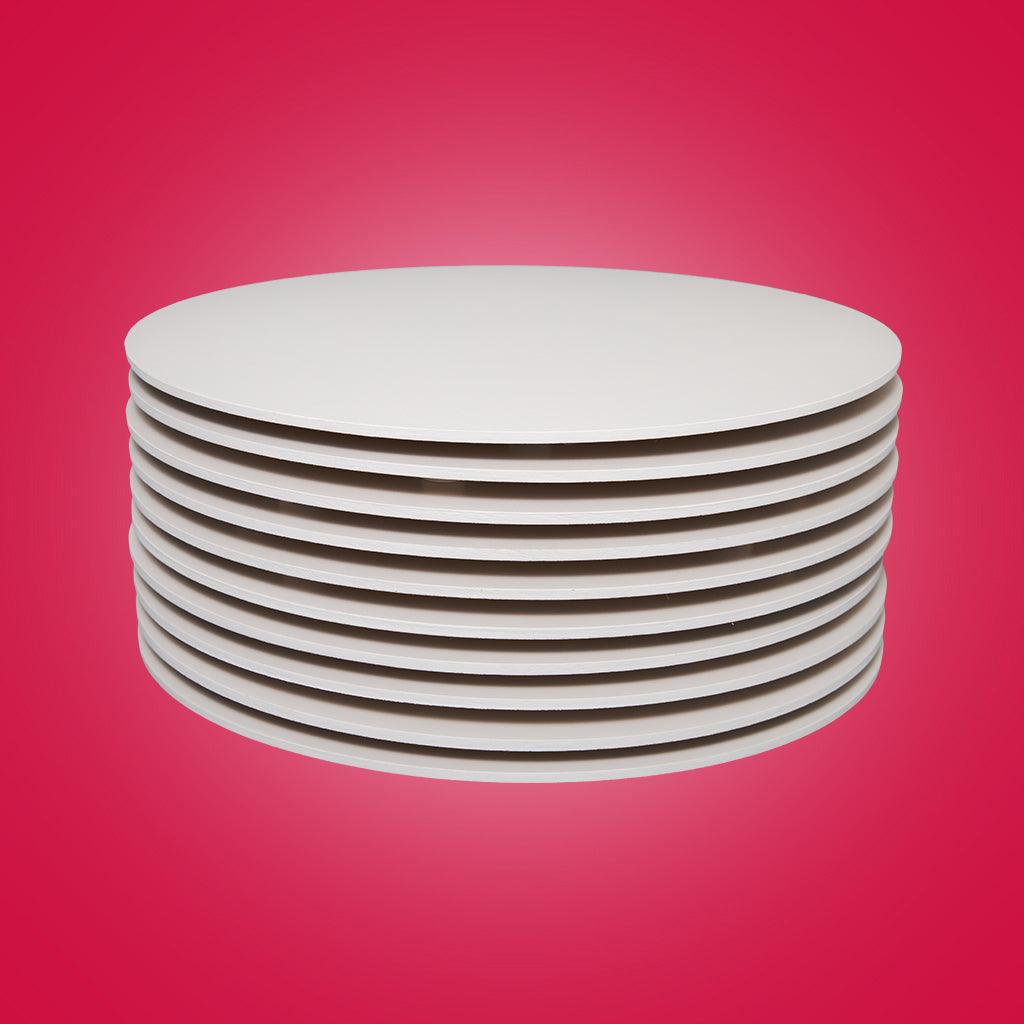 Round MDF 13.8 inches (35 cm) Cake Board-6mm thick  (WITHOUT FEET) - 10 count - ViaCheff.com