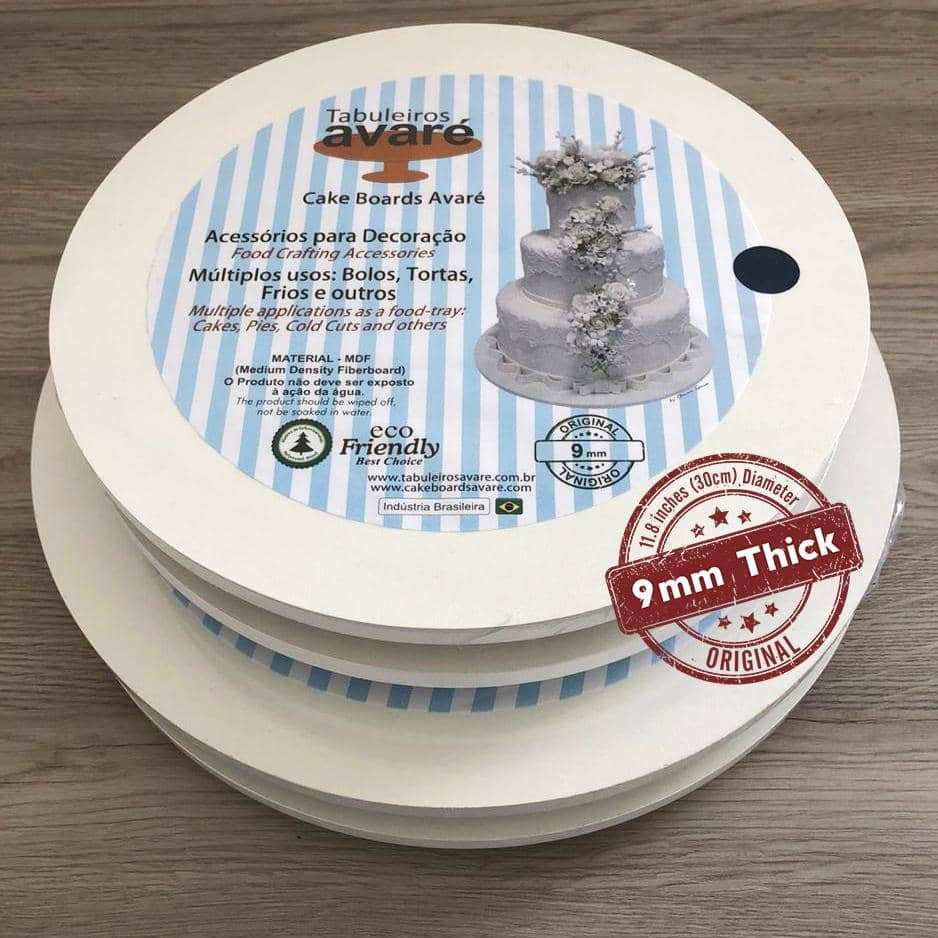 Round MDF 11.8 inches (30cm) Cake Board-9mm thick - ViaCheff.com