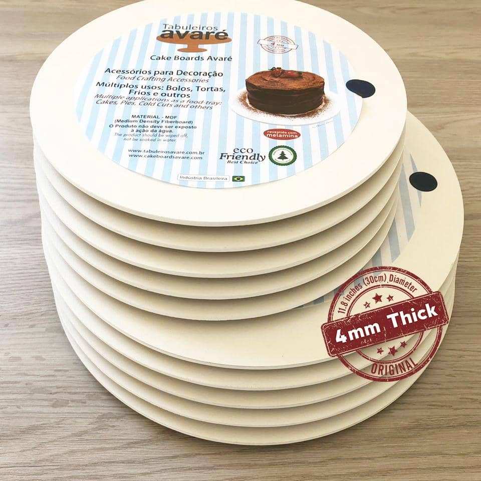 Round MDF 11.8 inches (30cm) Cake Board-4mm thick