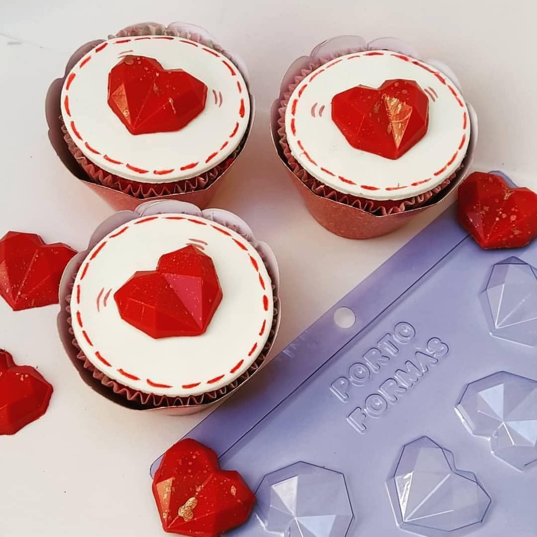Small Diamond Heart Simple Chocolate Mold - ViaCheff.com