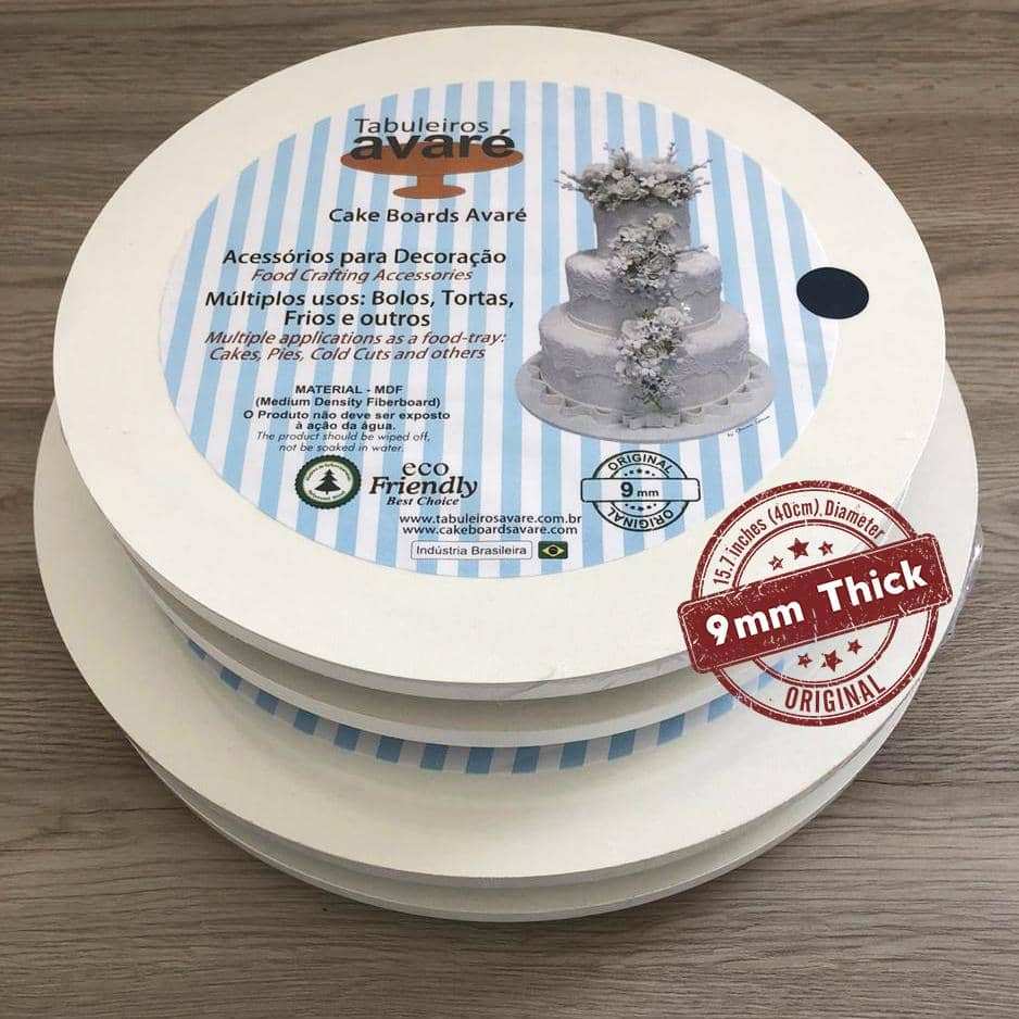 Round MDF 15.7 inches (40cm) Cake Board-9mm thick - ViaCheff.com