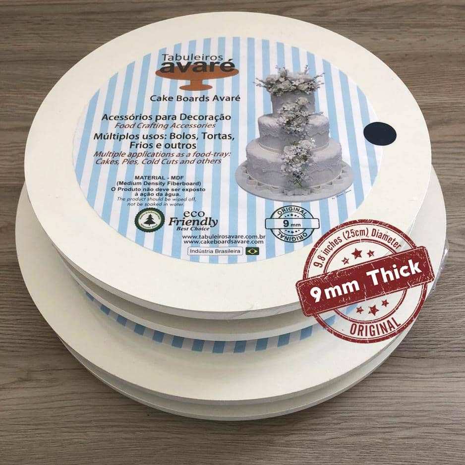 Round MDF 9.8 inches (25cm) Cake Board-9mm thick - ViaCheff.com