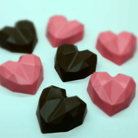 Thumbnail for Small Geo Heart Shell 3-Part Chocolate Mold (BWB) - ViaCheff.com