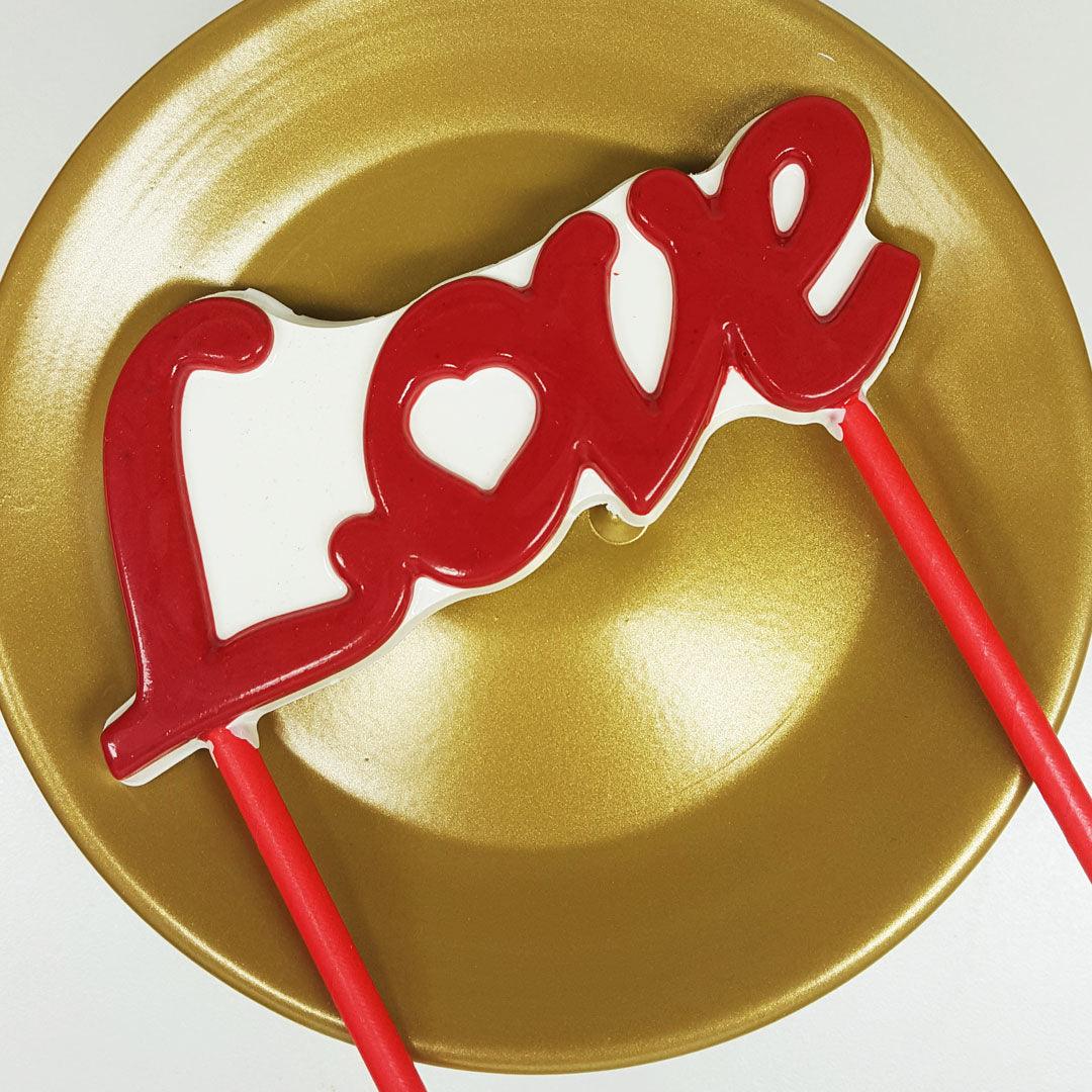 "Love" Cake Topper Standard Chocolate Mold (BWB) - ViaCheff.com