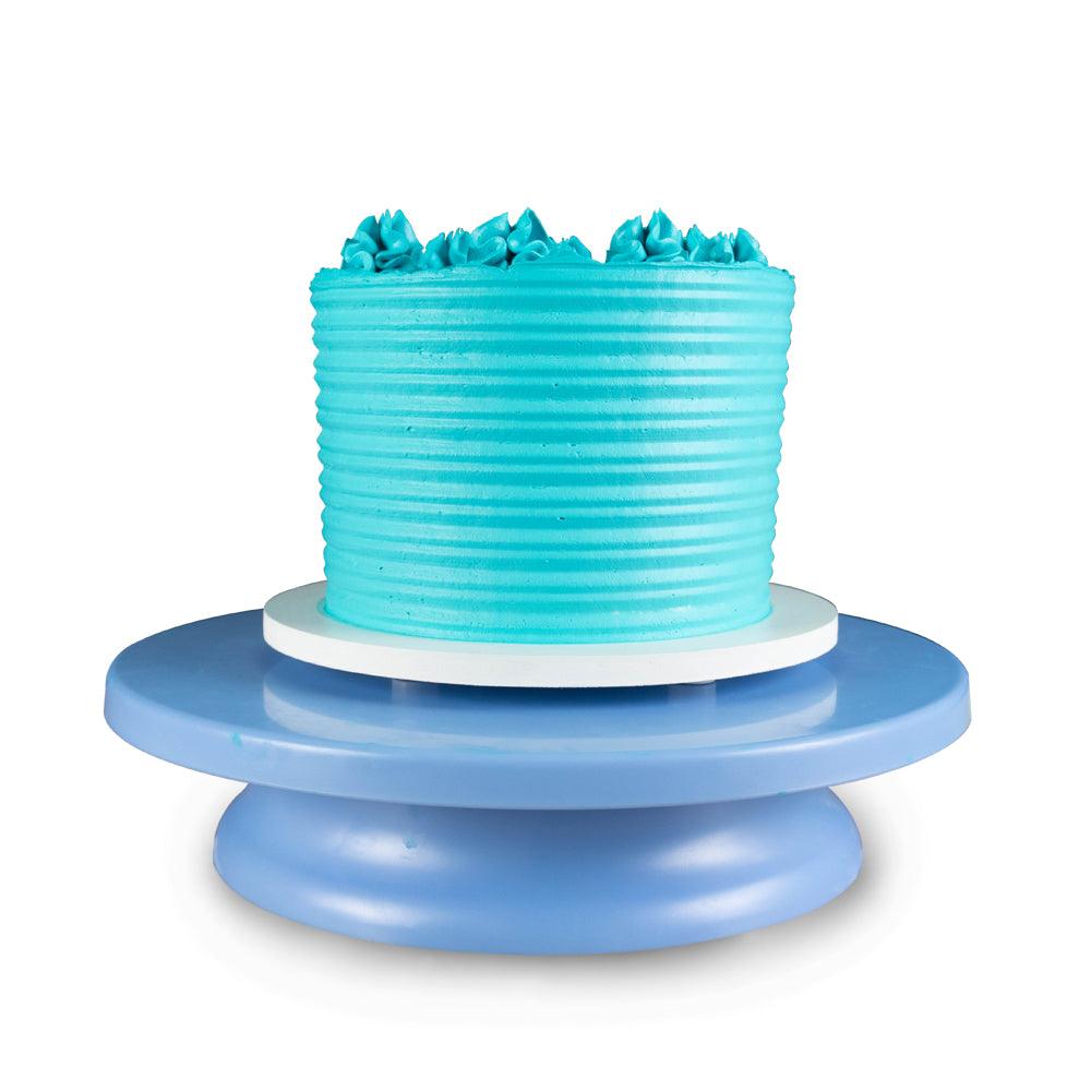 Light Blue Plastic Cake Turntable  - 29cm (11.5 Inches) - ViaCheff.com