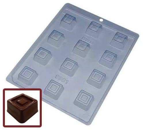 Detailed Square Bonbon Chocolate Mold - ViaCheff.com