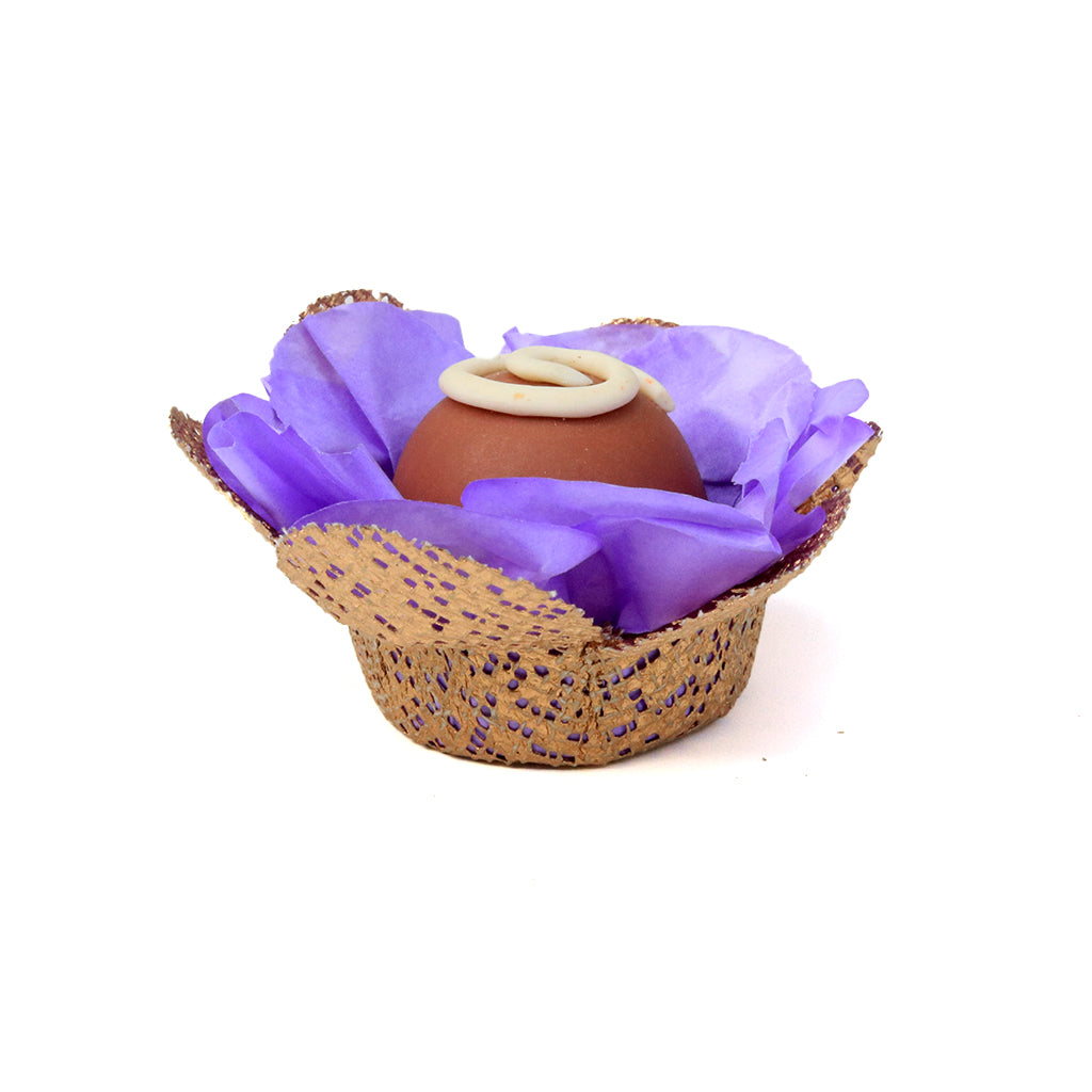 Purple Lady / Gold Tela Flower - 50 pack