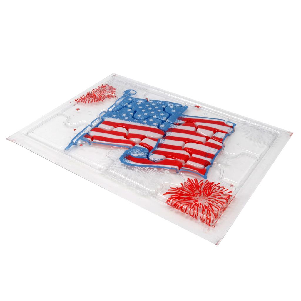 Patriotic American Flag Chocolate Puzzle 1 - Transfer Mold - ViaCheff.com