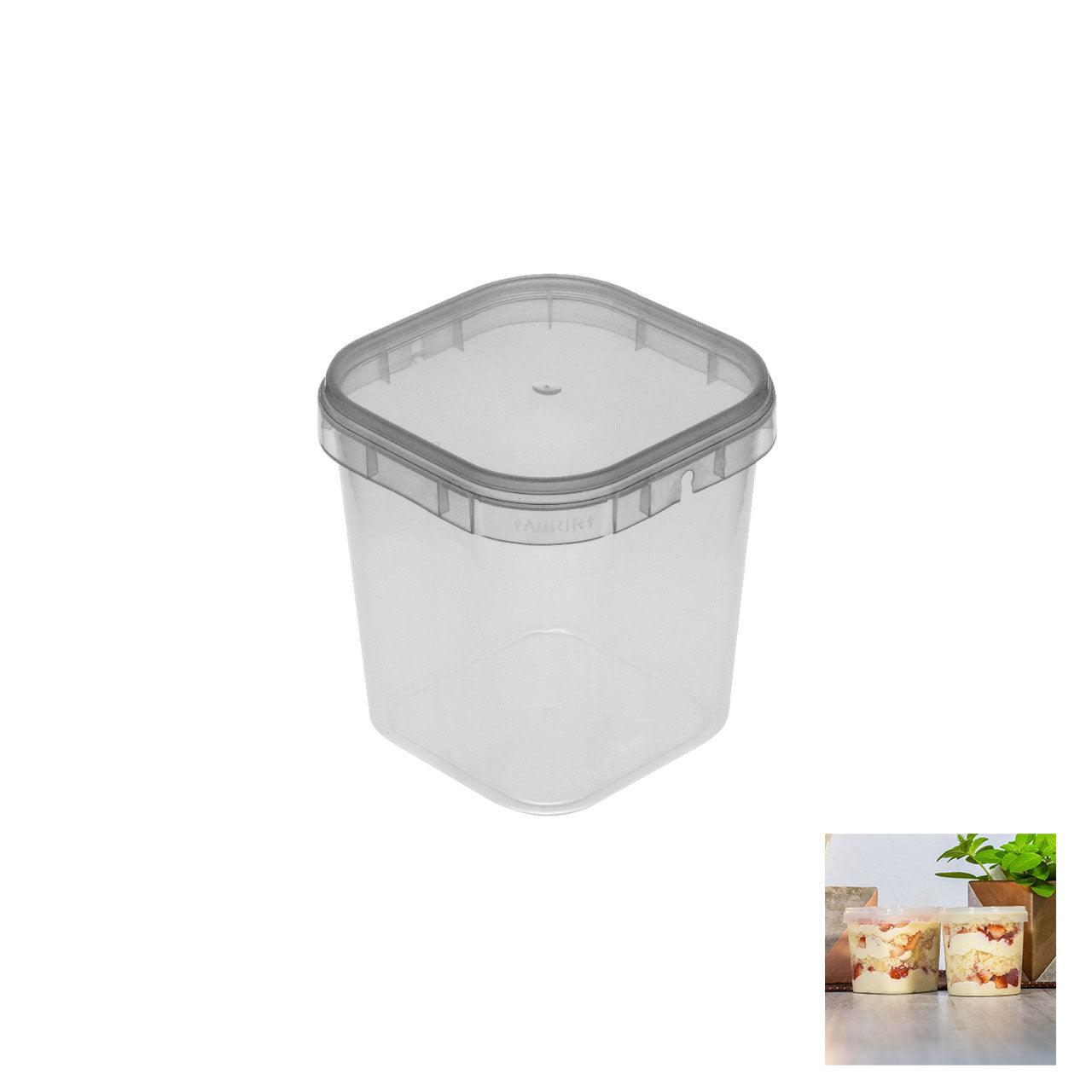 Square Containers For Cake In A Jar With Lid  (220ml) - 10 Pack - ViaCheff.com