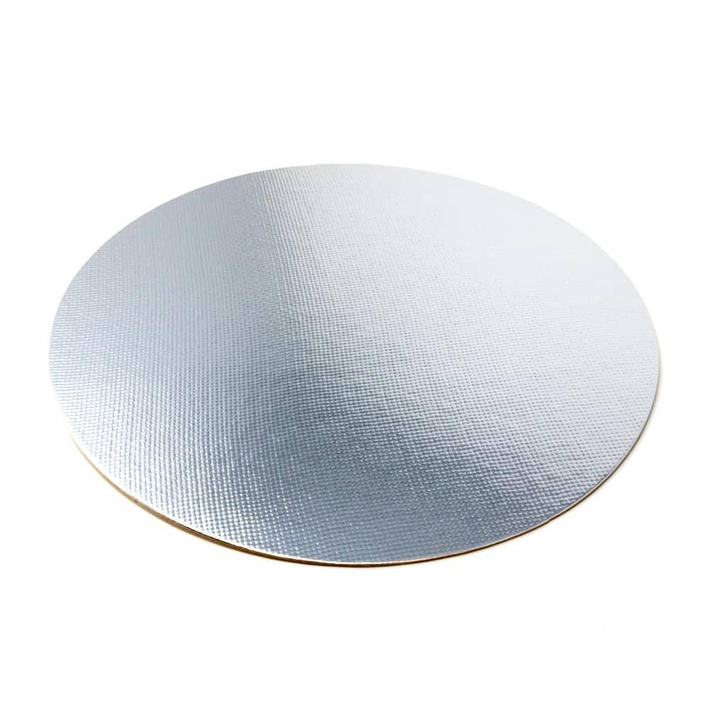 Round Silver Laminated Cake Board 9.8" (25cm) - 5-pack - ViaCheff.com