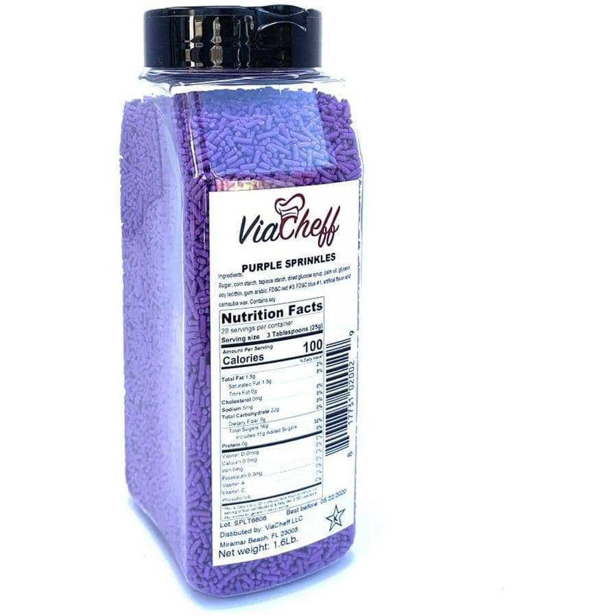 Purple Sprinkles(Jimmies) 1.6 Lb Jar (725g) - ViaCheff.com
