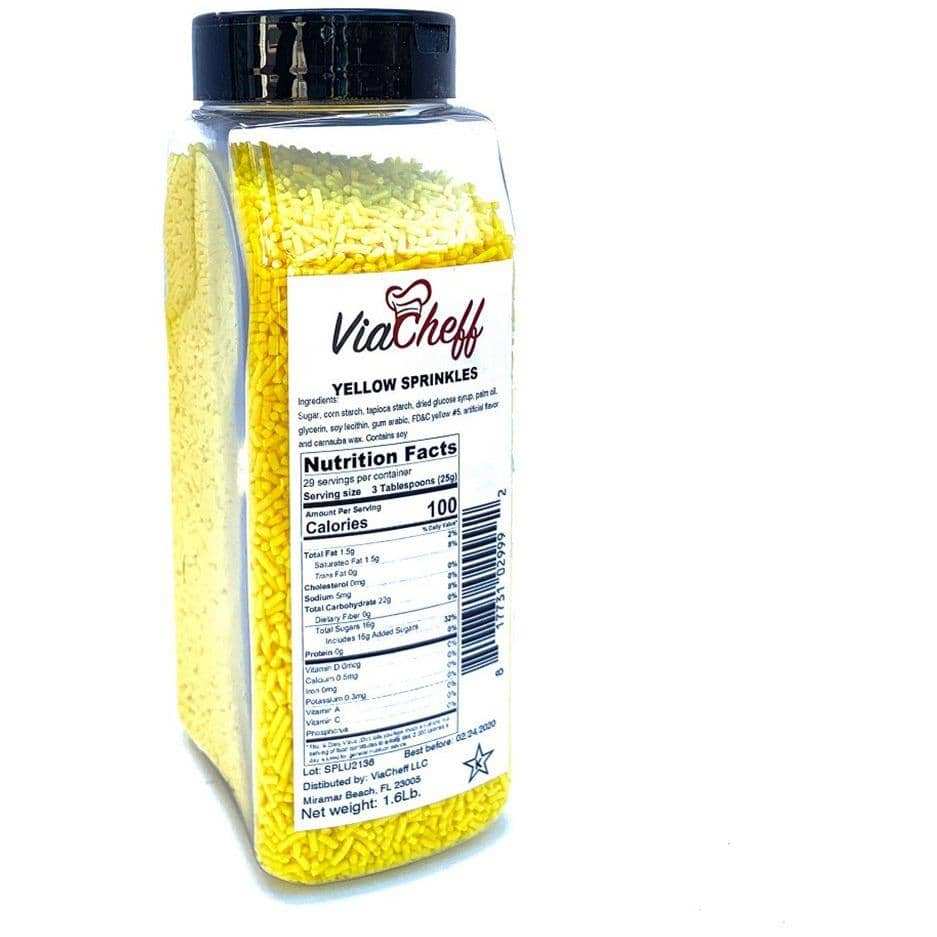 Yellow Sprinkles (Jimmies) 1.6 Lb Jar (725g) - ViaCheff.com