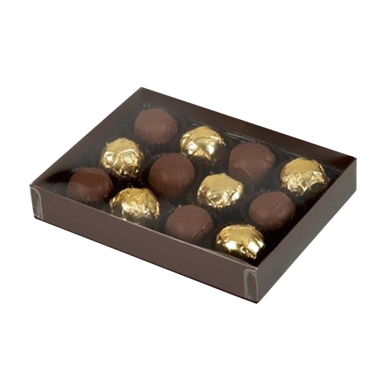 Large Single Layer Brown Box for 12 Candies - ViaCheff.com