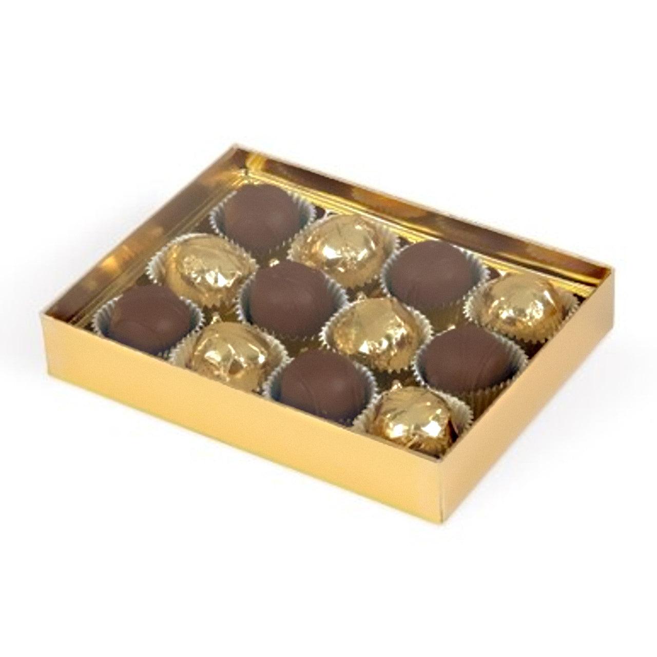 Large Single Layer Gold Box for 12 Candies – ViaCheff.com