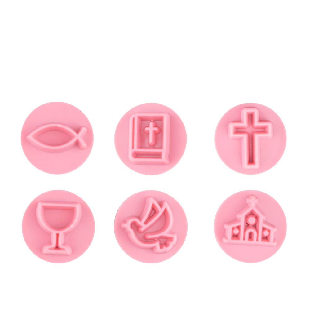 "Christian Symbols" Embossing Candy Stamp Set  (7 pieces) 2cm - ViaCheff.com