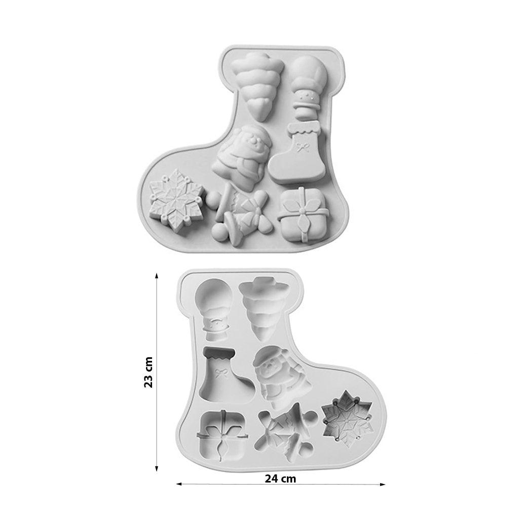 Christmas Boot Silicone Mold with Assorted Shapes - ViaCheff.com