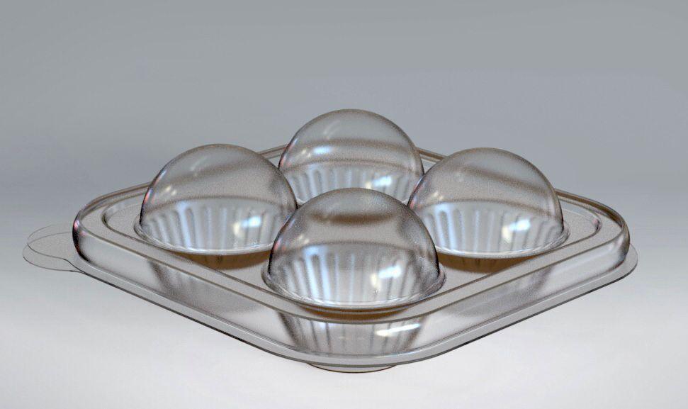 4 Cavities Small Clear Candy Case  (10 count) - ViaCheff.com