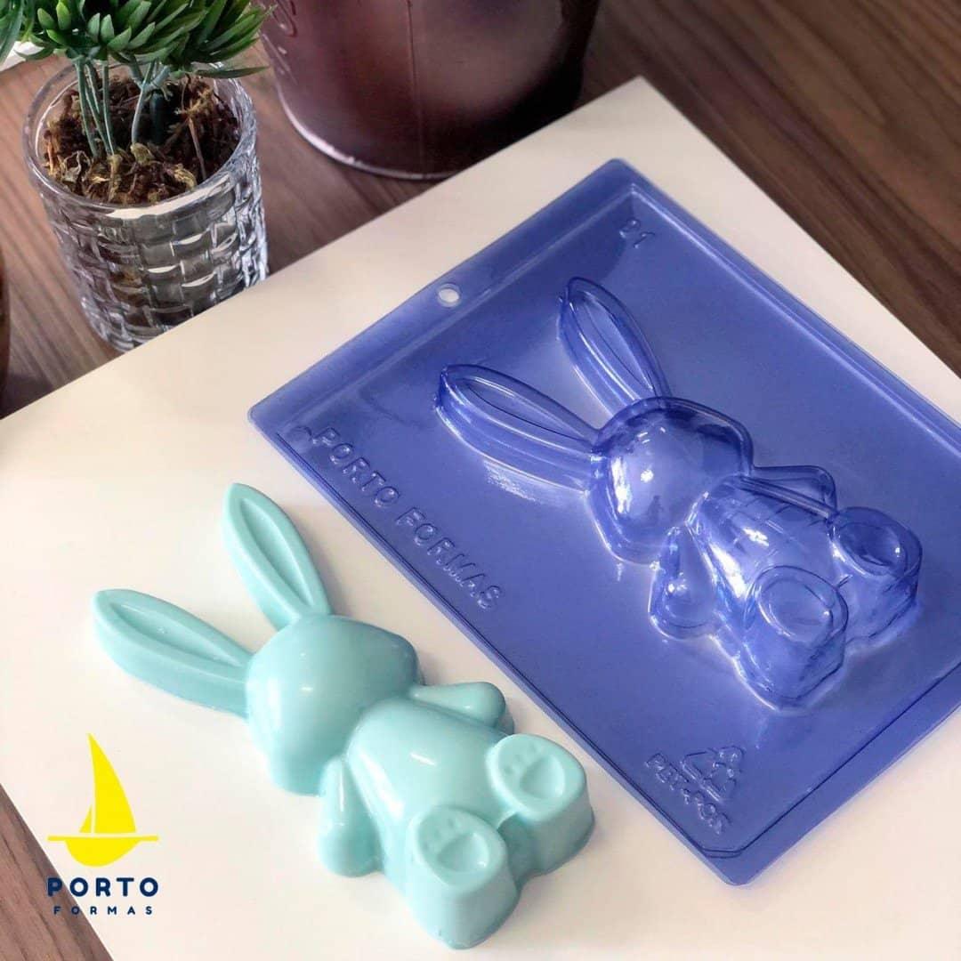 3D Easter Bunny 3-Part Chocolate Mold (Porto Formas) - ViaCheff.com