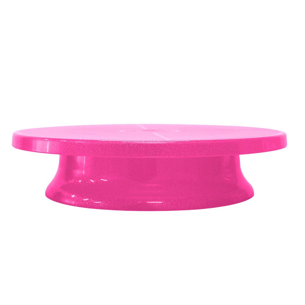 Pink Shine Plastic Cake Turntable  - 29cm (11.5 Inches) - ViaCheff.com