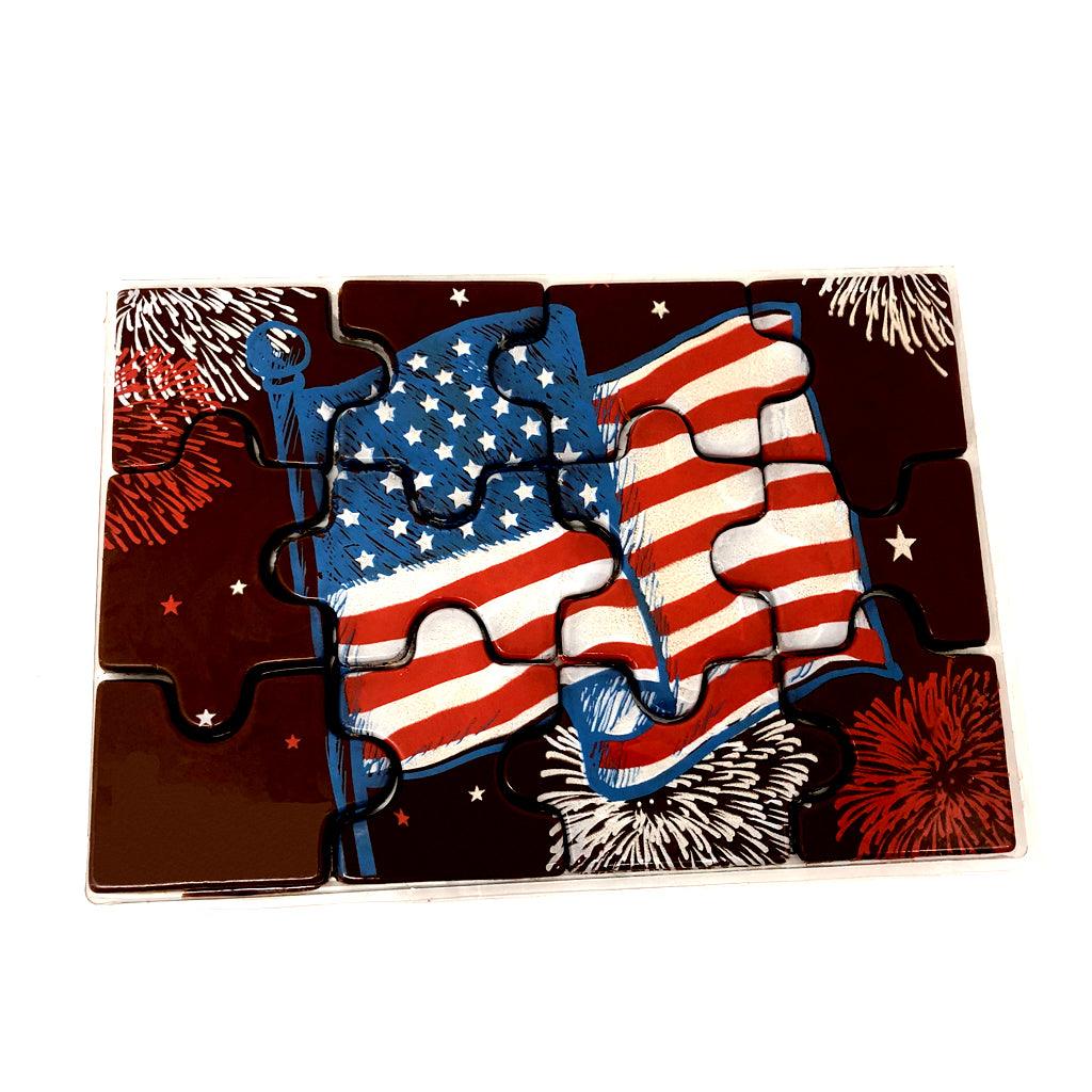 Patriotic American Flag Chocolate Puzzle 1 - Transfer Mold - ViaCheff.com