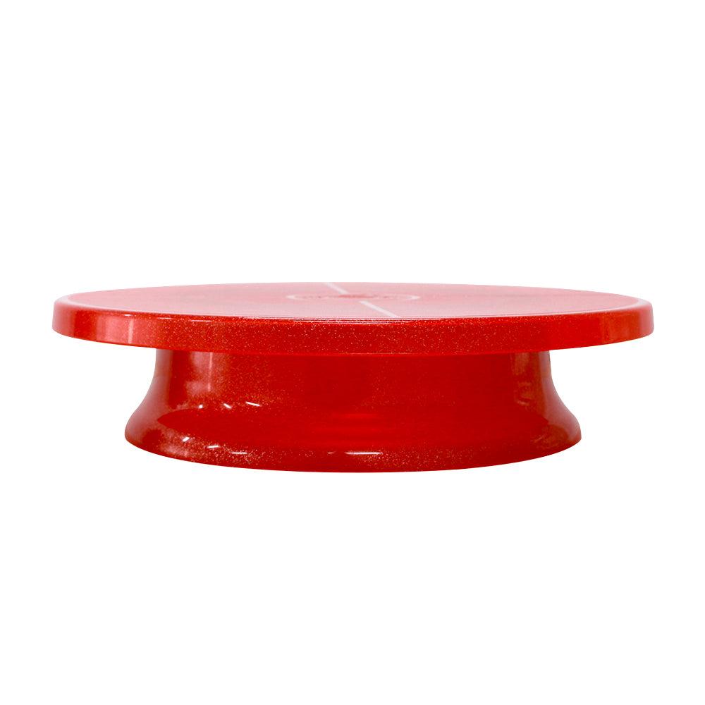 Red Shine Plastic Cake Turntable  - 29cm (11.5 Inches) - ViaCheff.com