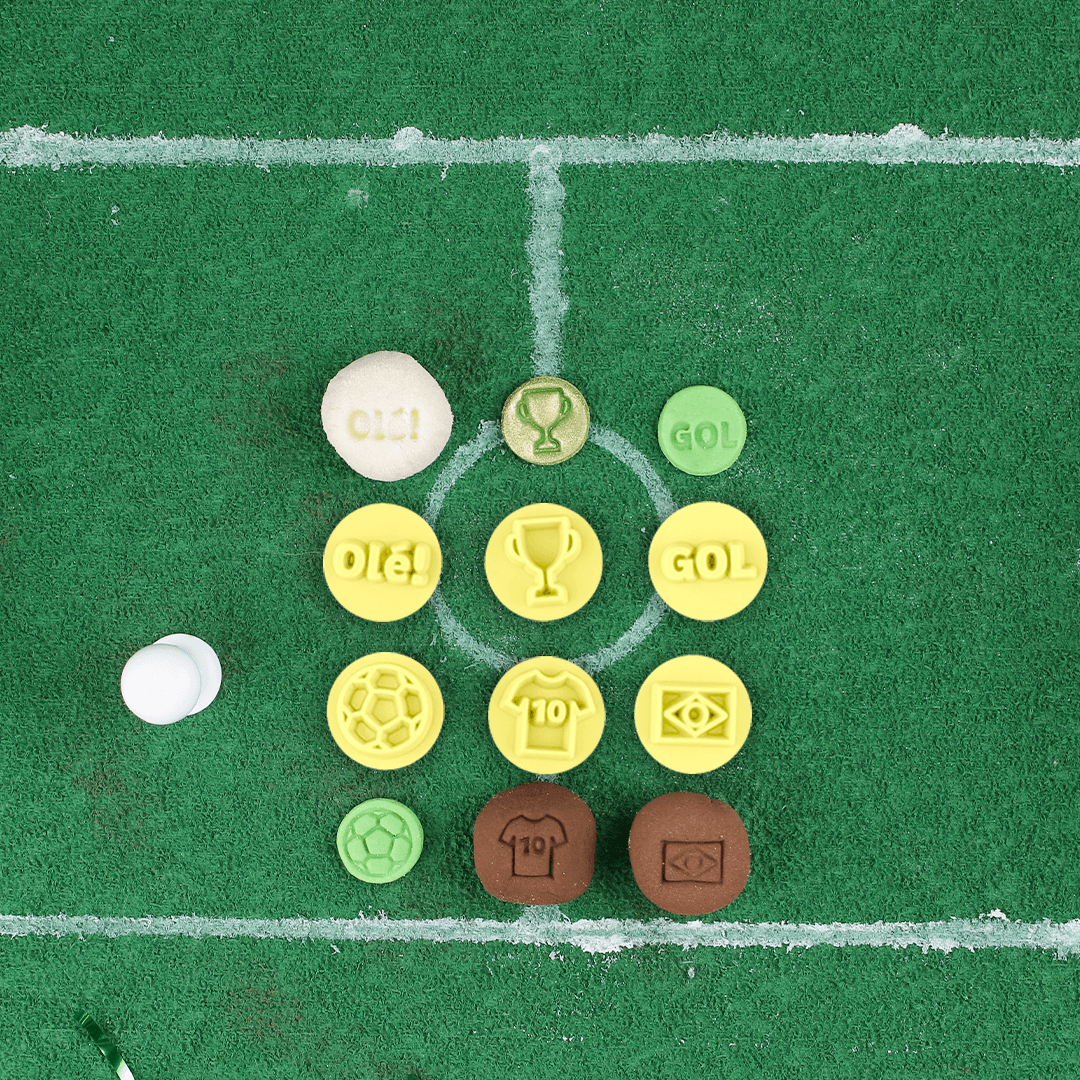 "Soccer Symbols" Embossing Candy Stamp Set  (7 pieces) 2cm - ViaCheff.com