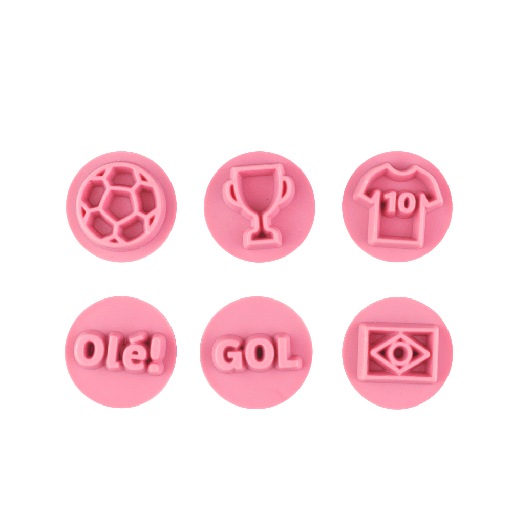 "Soccer Symbols" Embossing Candy Stamp Set  (7 pieces) 2cm - ViaCheff.com