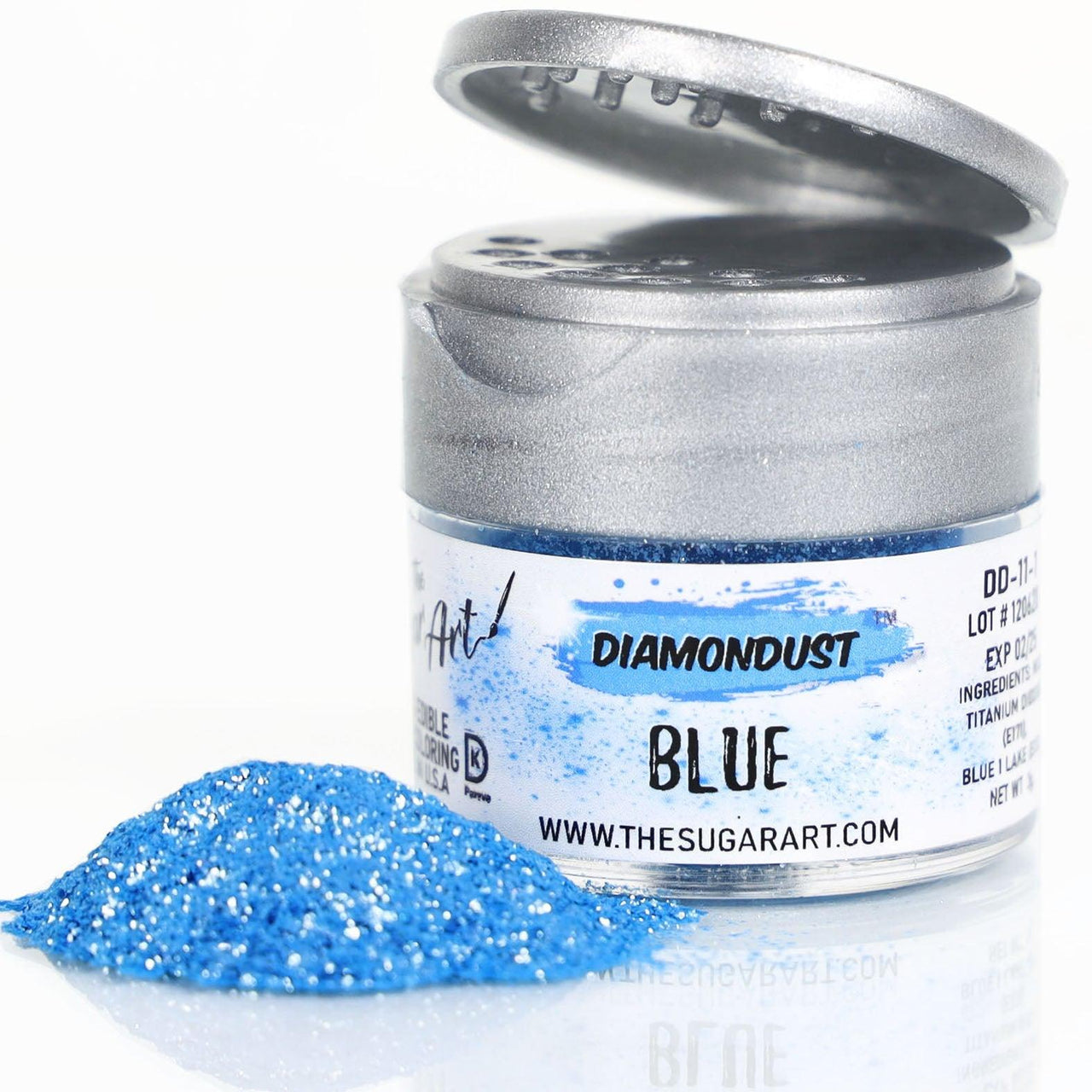 The Sugar Art - DiamonDust - Edible Glitter For Decorating Cakes, Cupcakes & More - Kosher, Food-Grade Coloring - Blue - 3 grams - ViaCheff.com